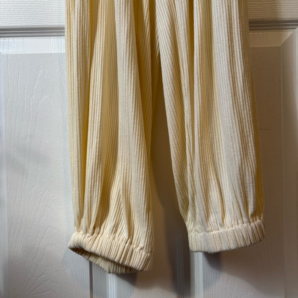 Free People Cream Boho Open Back Wide Sleeve Jumpsuit Romper Size M - Picture 6 of 10